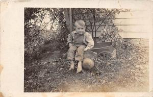 Boy in cart Child, People Photo Unused 