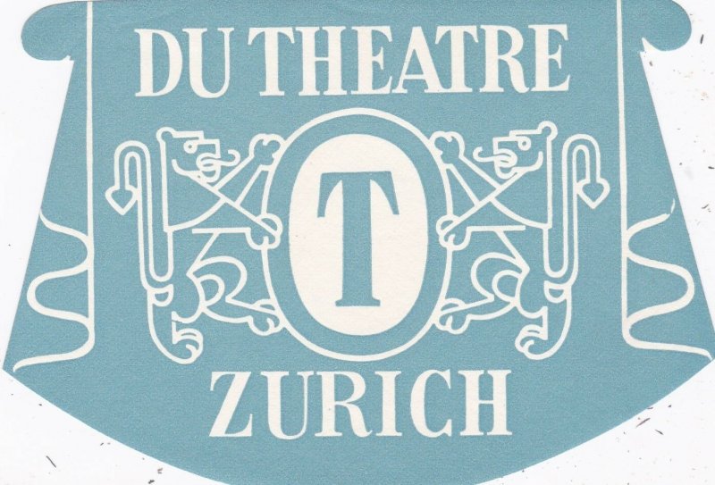 Switzerland Zurich Du Theatre Vintage Luggage Label sk4227