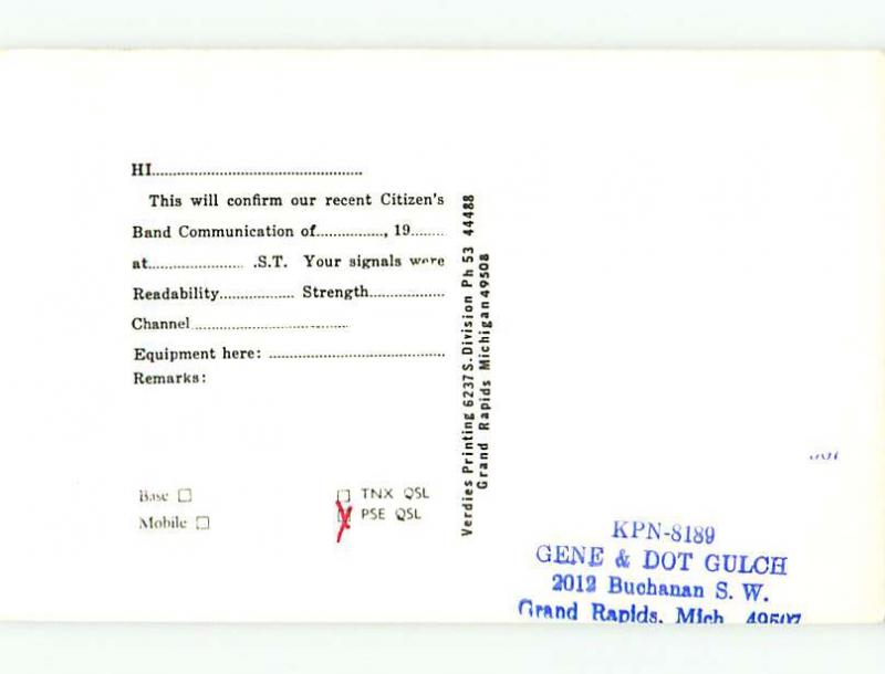 comic - QSL CB HAM RADIO CARD La Garnge Kentucky KY t9831