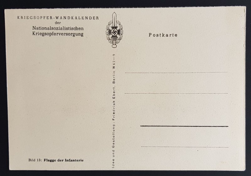 GERMANY THIRD 3rd REICH ORIGINAL PROPAGANDA WEHRMACHT FLAGS - INFANTRY