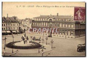 Postcard Old Lille Place Philip the Good and Faculties