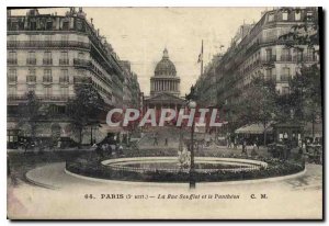 Postcard Old Paris 5th stop Soufflot Street and Pantheon
