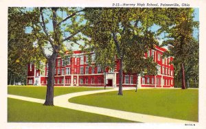 Harvey High School Painesville Ohio linen postcard