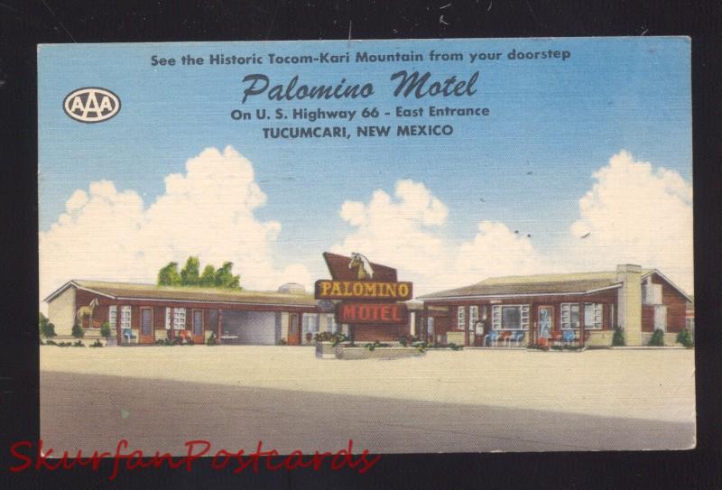 TUCUMCARI NEW MEXICO ROUTE 66 PALOMINO MOTEL NM LINEN ADVERTISING POSTCARD