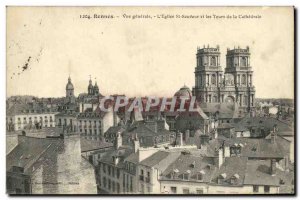 Old Postcard Rennes View gnerale The Church of St Savior and the Towers of Ca...