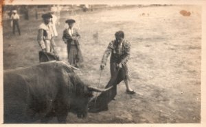 Vintage Postcard 1900's Rodeo Bull Fight Cowboy National Adult Game Fight