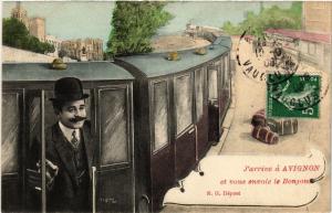 CPA J'arrive a AVIGNON et vous envoie le Bonjour (511505)