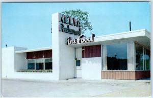 MERIDIAN, Mississippi  MS   Roadside  NELVA COURTS & RESTAURANT  c1950s Postcard