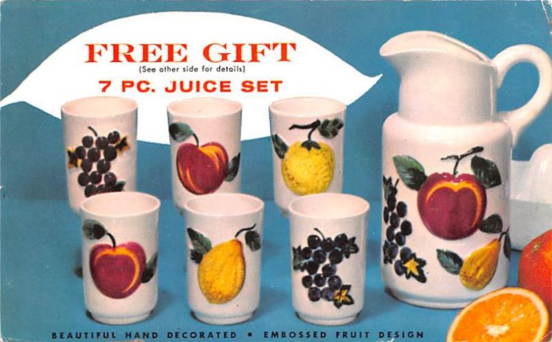 Juice Set Advertising Postal Used Unknown, Ink Stamp 