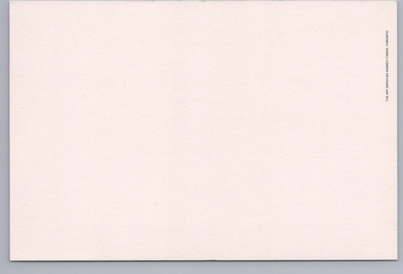 Sculpture, Man Falling While Holding His Hat, Canadian Art Card