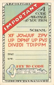 Postcard C-1910 Sunday School puzzle alphabet Code undivided TP24-4357