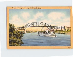 Postcard Sagamore Bridge, over Cape Cod Canal, Sagamore, Massachusetts