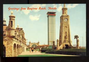 Daytona Beach, Florida/FL Postcard, Ocean Front Park, Clock Tower/Bandshell