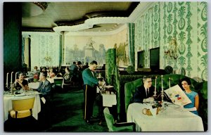 Postcard Chicago Illinois IL Cafe Bonaparte Restaurant Interior 1960s Chrome