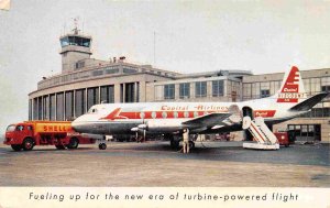 Capital Airlines Viscount Turbo Prop Plane Shell Gas Tanker Truck postcard