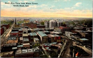 Postcard Birds Eye View from Water Tower in South Bend, Indiana