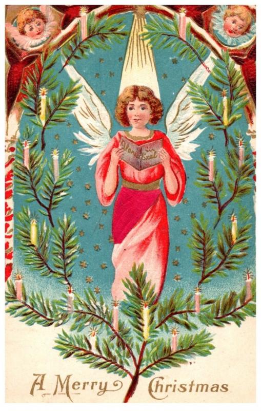 Christmas ,  Angel , red velour