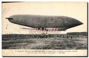 Old Postcard Jet Aviation Zeppelin Airship the Republic has the & # 39apparei...