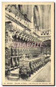 Old Postcard Bourg Brou Church Choir stalls