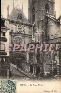 Rouen Old Postcard The big clock