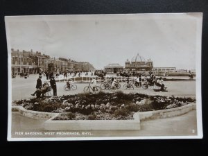 Flintshire RHYL Pier Gardens WEST PROMENADE Shows Tricycles  c1929 RP Postcard