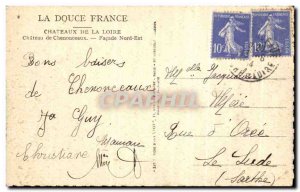 Old Postcard La Douce France Chateaux de la Loire Chateau De chenonceaux Faca...