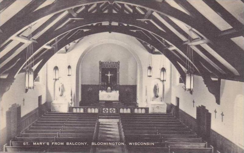 Wisconsin Bloomington St Marys Church Interior From Balcony Artvue