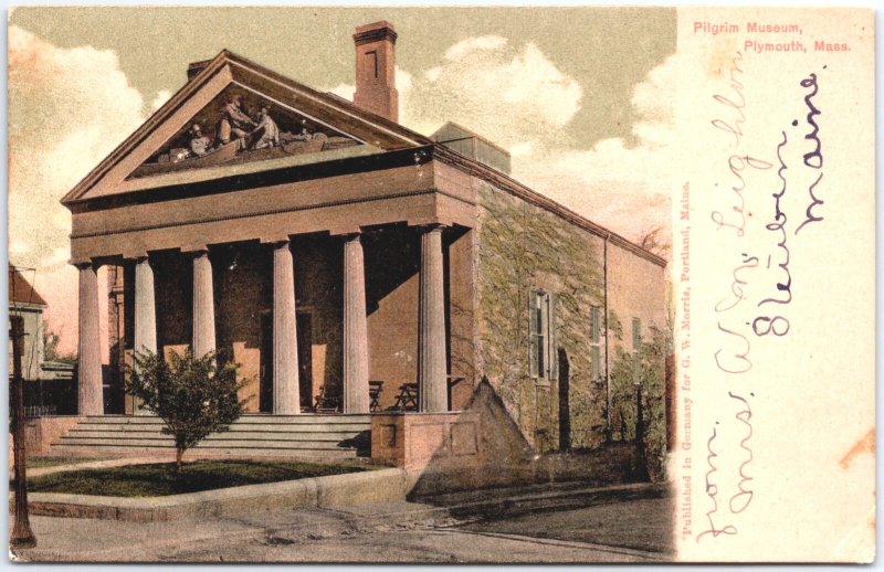 VINTAGE POSTCARD THE PILGRIM MUSEUM AT PLYMOUTH MASS 1906 [PRINTED GERMANY]