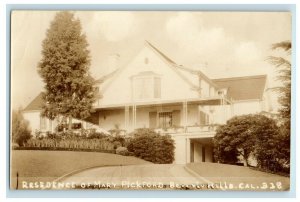 Residence Of Mary Pickford Beverly Hills California CA RPPC Photo Postcard