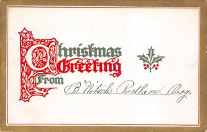 Christmas 1911 writing on front