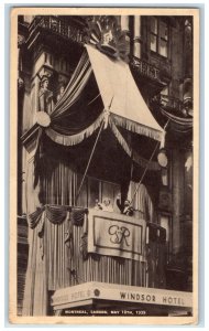 1940 King George VI Queen Elizabeth in Balcony of Windsor Hotel Canada Postcard
