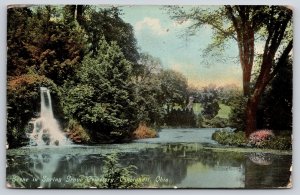 Cincinnati Ohio~Spring Grove Cemetery Scene~Waterfall~Reflection~1910 Postcard