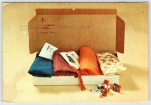 LEITER'S DESIGNER FABRICS VINTAGE ADVERTISING POSTCARD 1960's-1970's ERA