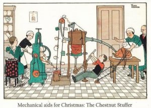 Mechanical Aids For Christmas The Chestnut Stuffer London Comic Humour Postcard