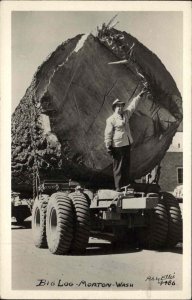 Morton Washington WA Big Log Logging Truck Ellis 4486 Real Photo Postcard
