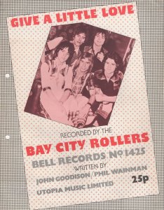 Bay City Rollers Give A Little Love 1970s Sheet Music