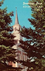 STORM LAKE, IA Iowa SCHALLER MEMORIAL CHAPEL~Buena Vista College Chrome Postcard