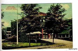 Brockton MA Fire Engines House Postcard