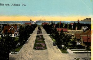 Ashland, Wisconsin - A view of the houses on Ellis Avenue - c1908