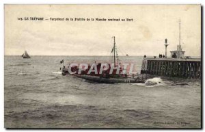 Treport - Torpedo Flotilla of the Channel returning to Port - Old Postcard