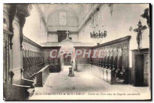 Postcard Old Chartreuse Montrieux Stalls Fathers in the convent chapel