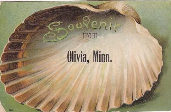 Minnesota Clam Shell Souvenir From Olivia 1911