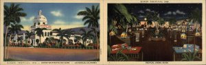 Los Angeles California King's Tropical Inn Fold-Open Linen Advertising Postcard