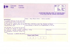 Canada Post, Change of Address Announcement 1972