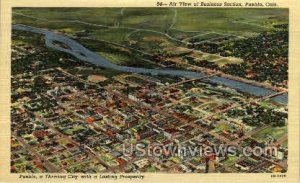 Air View of Buisness District - Pueblo, Colorado CO