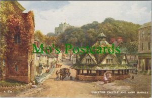 Somerset Postcard - Dunster Castle and Yarn Market, Artist Brian Gerald RS32611