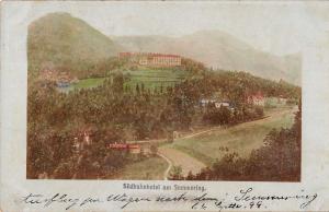 Semmering Austria birds eye view Sudbahn Hotel and area antique pc Y15762