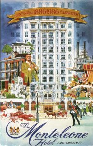 Postcard LA New Orleans The Monteleone Hotel Centennial Celebration 1986 V201