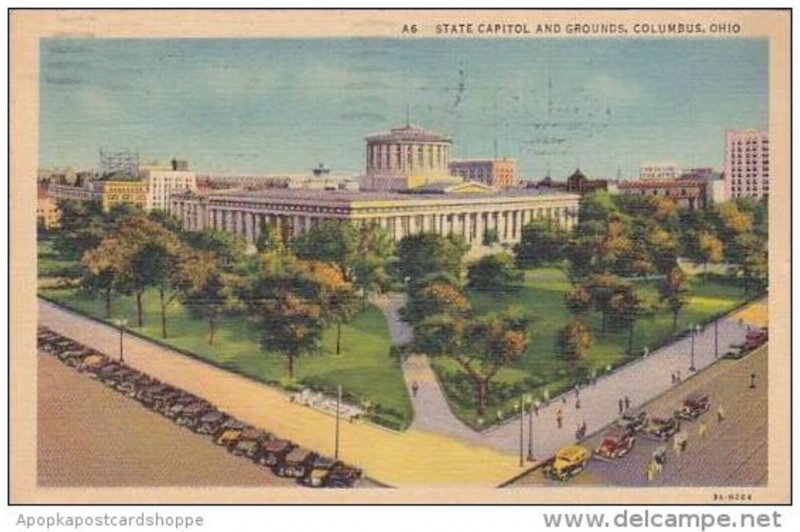 Ohio Columbus State Capitol And Grounds 1939