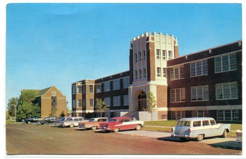 Montana State University Northern College Admin Cars Havre MT 1963 postcard